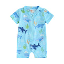 Short Sleeve One-piece Boy Swimsuit