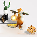 Cartoon Fruit-carrying Squirrel Table Cute Decorative Lamp