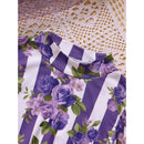Toddler Girl Purple Rose Print Girls Outfit, Spring Fall Stripe Top With Belt Skirts Set Holiday Going Out Clothes