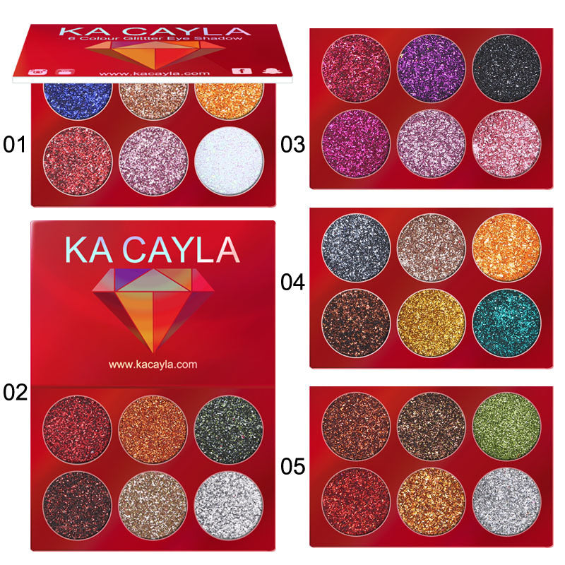 Creative 6 Colors Diamond Sequin Eyeshadow Palette