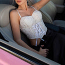 Haut chic à lacets croisés avec coussinet de poitrine