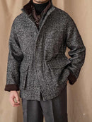 Wool Heavy Winter Warm Coat Vintage Stand Collar