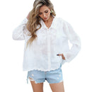 Cardigan de plage en dentelle à manches longues pour femme