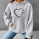 Autumn And Winter Women's New Hooded Long Sleeve Heart-shaped Sweater