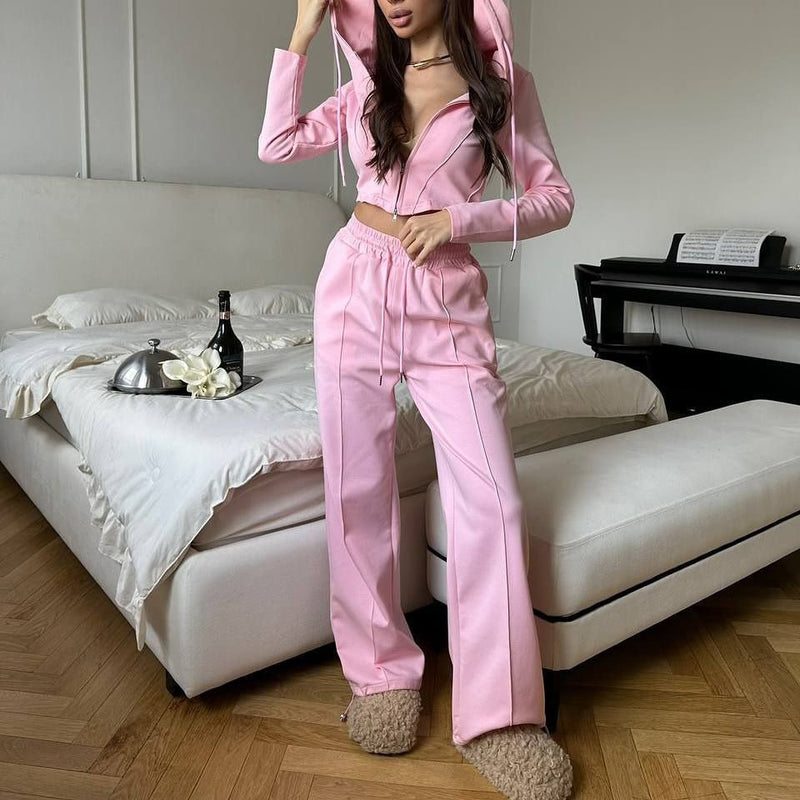 European And American Leisure Women's Suit Solid Color Long Sleeve