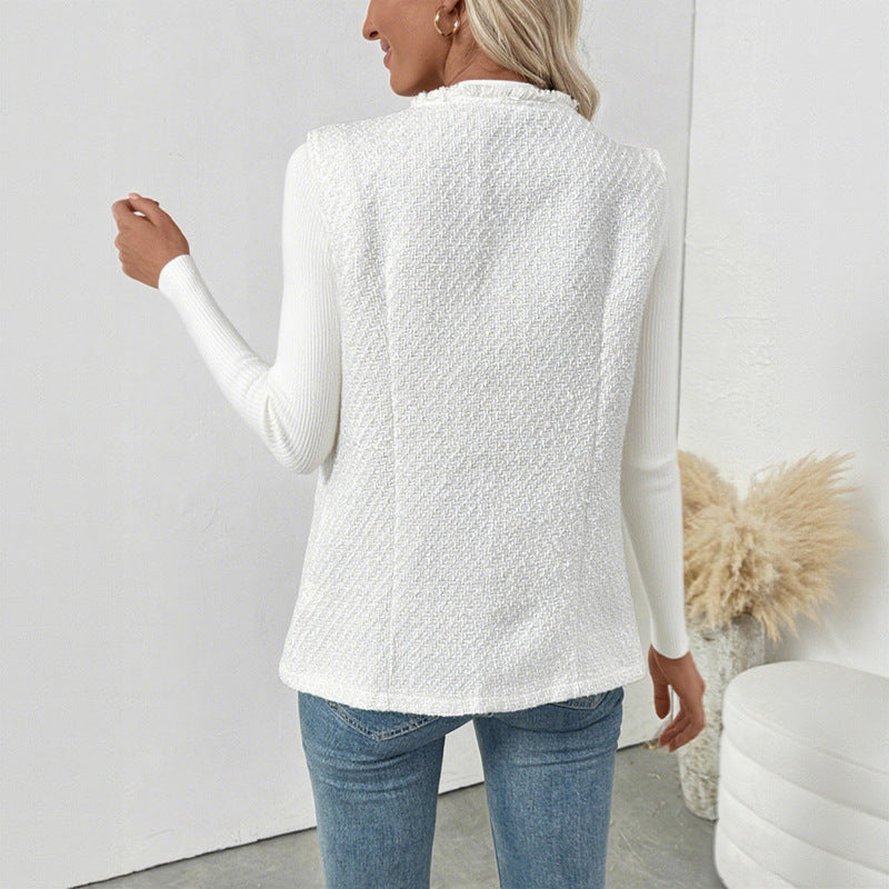 Solid Color High Class Elegant Elegant Cardigan Vest Coat For Women