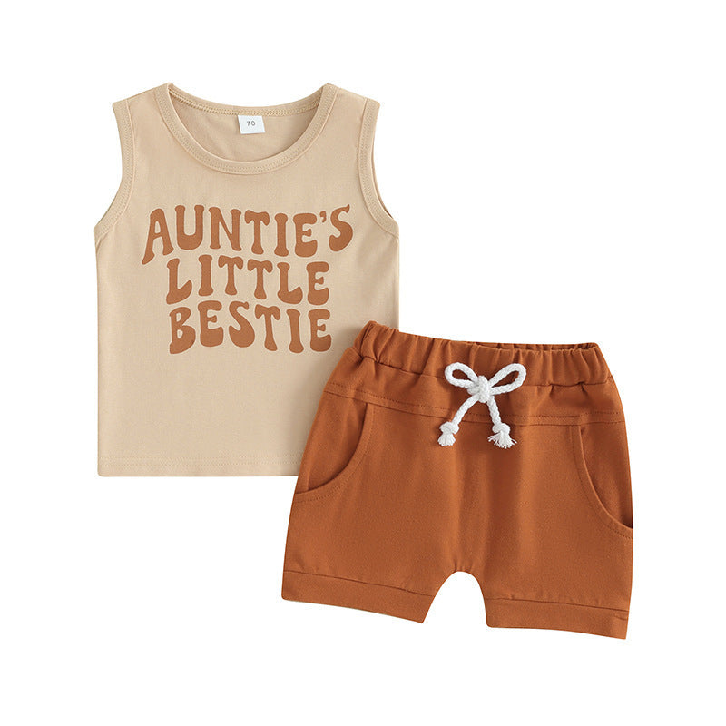 Suit Boy Letter Print Vest