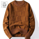 Frühling und Herbst Dreidimensionaler Runder Pullover Herren