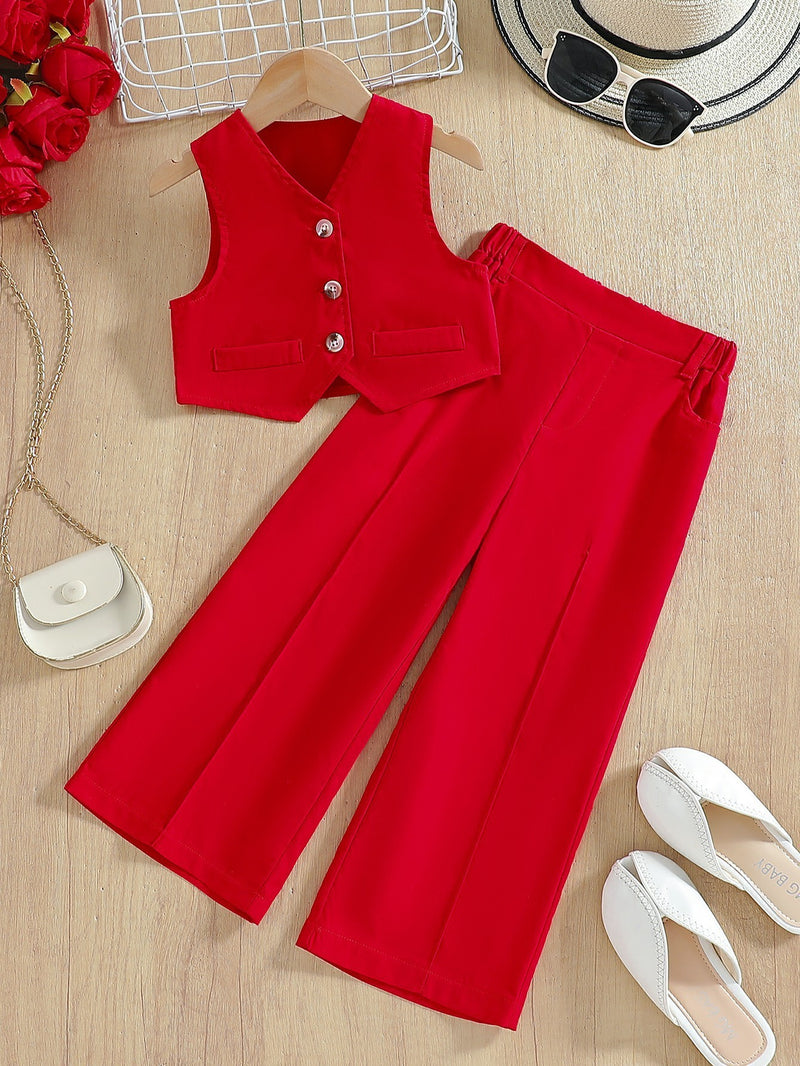 Children's Summer Leisure Fashion Personality Vest Suit