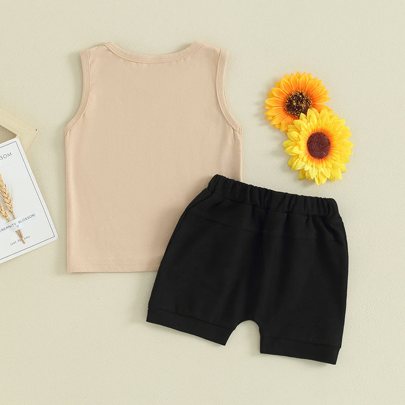 Suit Boy Letter Print Vest