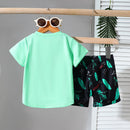 Cute Casual Sports Wind Beach Style Embroidery T-shirt Shorts Set