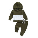 Boys Patchwork Hoodie Suit Fashion Casual