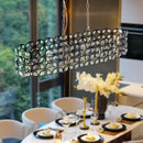 Modern Champagne Gold Oval Crystal Chandelier