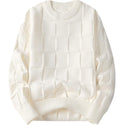 Frühling und Herbst Dreidimensionaler Runder Pullover Herren