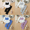 Girls Trendy Stitching Two-piece Suit