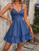 Ruffled Strap Sleeveless Summer Slip Dress