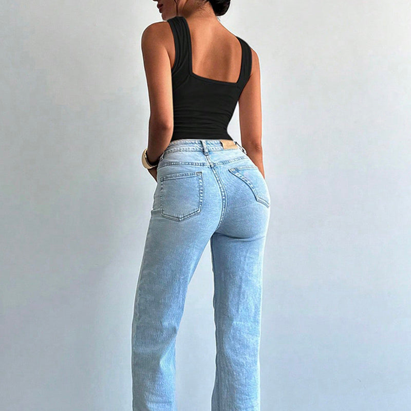 Women's Criss Cross Halter Bodysuit Ring Cut Out Sleeveless Fitted Leotard Tops