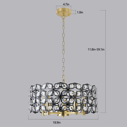 Modern Crystal Chandelier, Suitable For Living Room Round Crystal Lamp Luxury Home Decoration Lamps