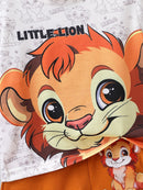 Small Stone Print And Suspender Pants Baby Clothing Two-piece Set