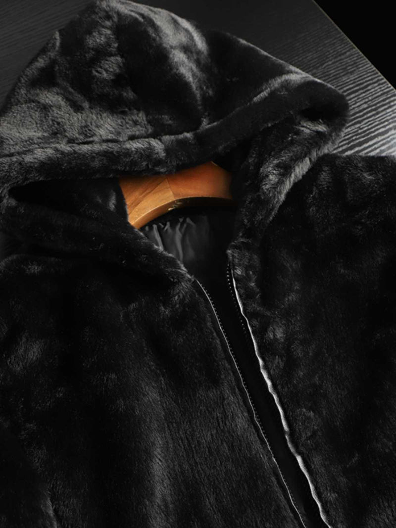 Winter New Men's Hooded Light Business Marten Overcoats Coat