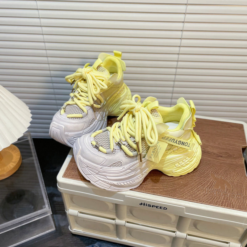 Thick Bottom Gradient Colorblock Daddy Shoes