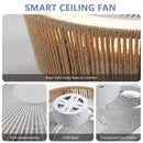 Dimmbare LED-Deckenleuchte im Bohemian-Stil mit eingebautem Ventilator – Fernbedienung