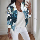 Printed Jacket Women Zipper All-matching Jacket Tops Women