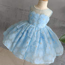 Girl's Dress Blue Super Fairy Pettiskirt Piano Performance Costume