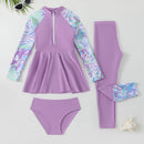 Children's Split Long-sleeved Long Trousers Three-piece Swimsuit