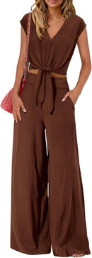 High Waist Slim-fit Wide-legged Pants Suit