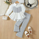 Girls Trendy Stitching Two-piece Suit