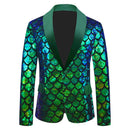 Men's Velvet Colorful Turning Piece Scale Sequined Costume