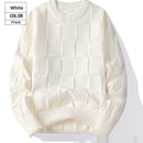 Frühling und Herbst Dreidimensionaler Runder Pullover Herren