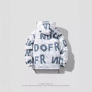 Dicker, baumwollgefütterter Mantel im Hong Kong-Stil mit Buchstaben im Unisex-Stil für Herren