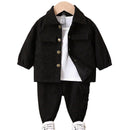 Long Sleeve Solid Color Coat Trousers Suit