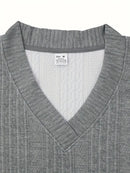 Ensemble 2 pièces pour homme, chemise jacquard unie à manches courtes et col en V, short à cordon assorti, vêtements de loisirs d'été