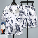 Herren Kurzarmanzug Jugend Student Freizeit Sport Coole Shorts Zweiteiliges Set