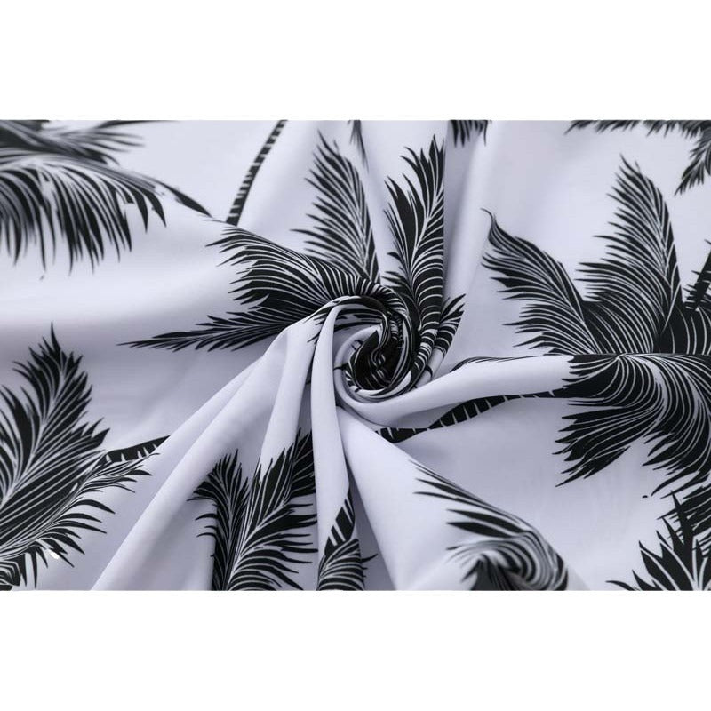 Ensemble chemise et short décontractés en soie glacée micro-élastique imprimés pour hommes