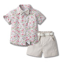 Bowknot Short-sleeved Cardigan Boys' Shorts Two-piece Set