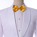 Châle de smoking blanc en jacquard sur mesure pour garçons d'honneur