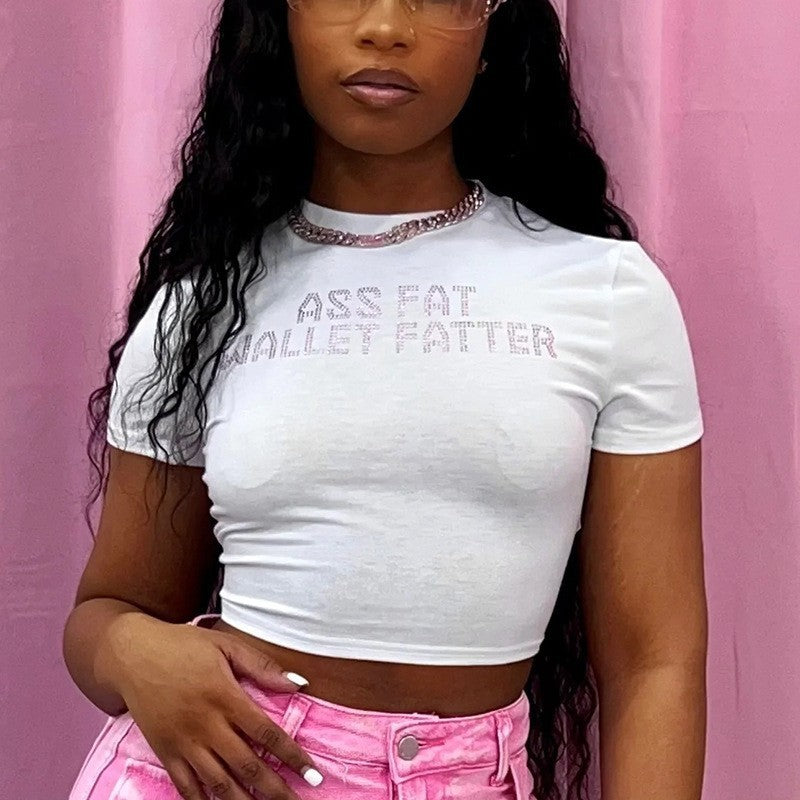 European And American Retro Printed Foreign Trade T-shirt Cute Solid Color