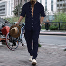 Gestreifte Hemdhose mit Hengli-Kragen für Herren