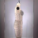 High Quality Fashion Off-the-shoulder Diamond Trim Slim Chain Tight Mini Dress Women