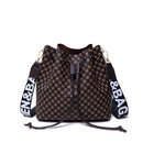 Printed Bucket Bag PU Multi Layer Soft Leather Women's Fashion Simple Shoulder Bag Fashion Women's Crossbody Bag