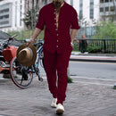 Gestreifte Hemdhose mit Hengli-Kragen für Herren