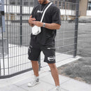 Lässiger T-Shirt-Shorts-Anzug für Herren, zweiteilig