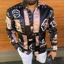 Bedrucktes Langarmhemd im Slim Fit für Herren