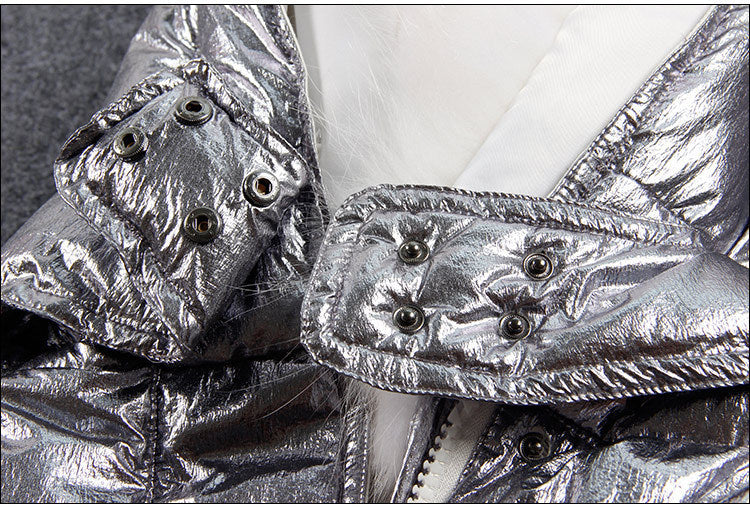 Raccoon Fur Big Collar Down Jacket Mid-length Slim Coat