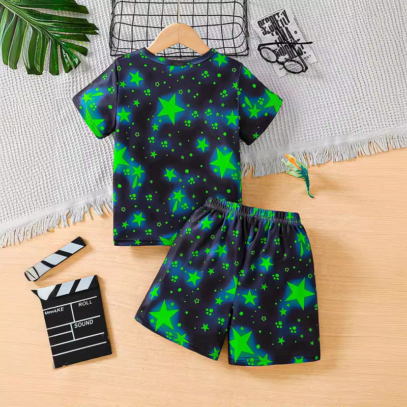 Summer Boys' Home Wear Shorts Short Sleeve Two-piece Set