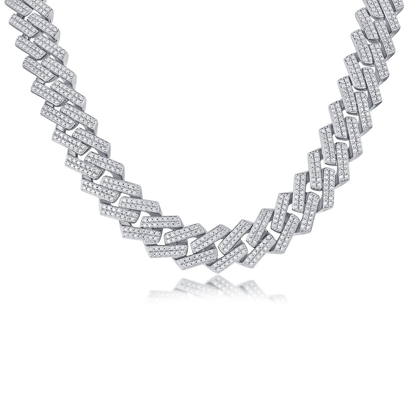 Men's Luxury Fashion Mosan Diamond S925 Silver Necklace Comparable To Natural Diamonds